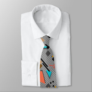 Seamless school geometric memphis shapes pattern s tie