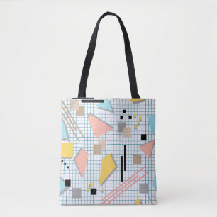 Seamless school geometric memphis shapes pattern s tote bag