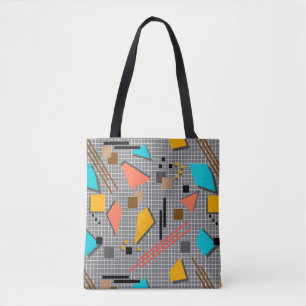 Seamless school geometric memphis shapes pattern s tote bag