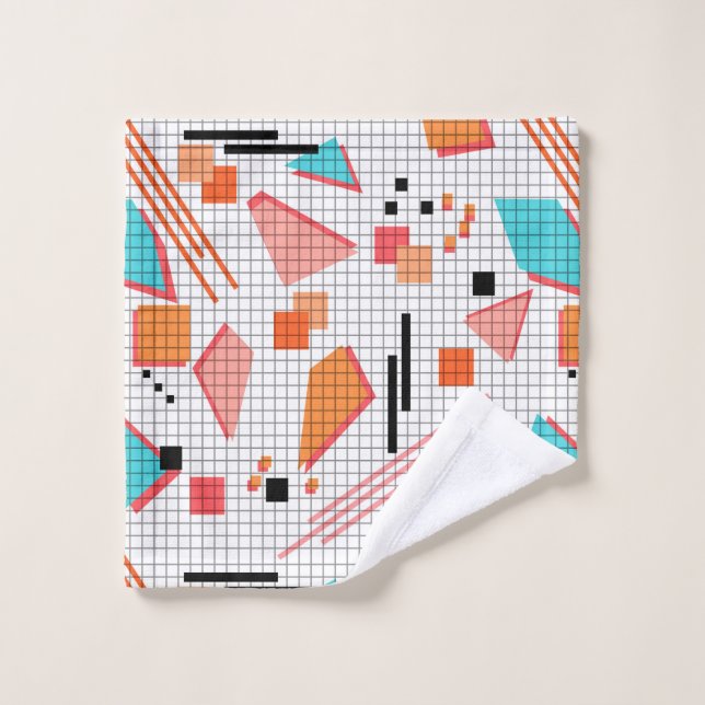 Seamless school geometric memphis shapes pattern s wash cloth (Wash Cloth)