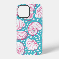 Seamless sea pattern with different shells. Vintag