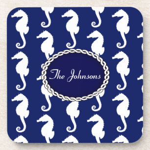 Seamless Seahorse Pattern Coaster