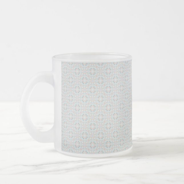 Seamless Seashell Pattern Frosted Glass Coffee Mug (Left)