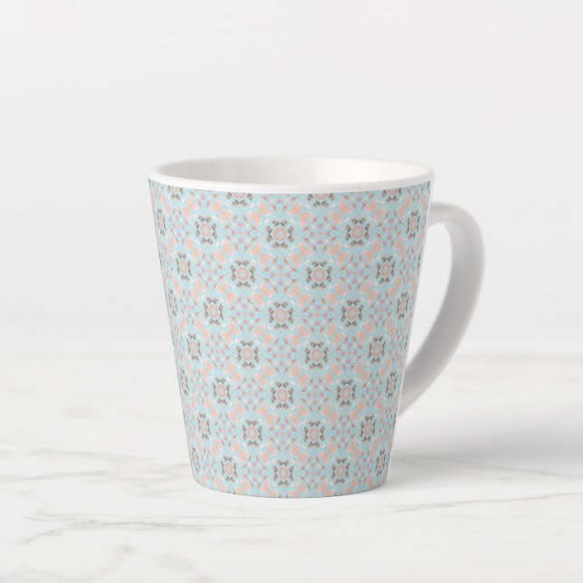 Seamless Seashell Pattern Latte Mug (Right Angle)