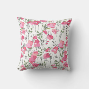 Seamless season pattern with sweet pea. Endless te Cushion