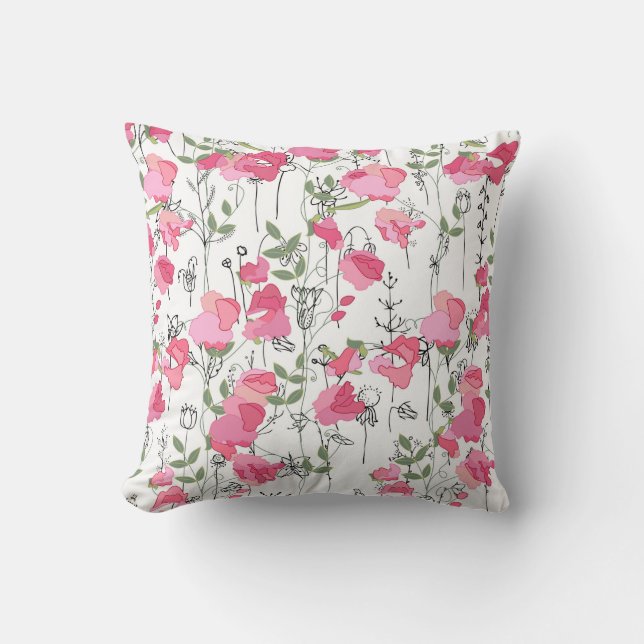 Seamless season pattern with sweet pea. Endless te Cushion (Front)
