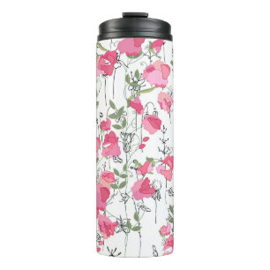 Seamless season pattern with sweet pea. Endless te Thermal Tumbler