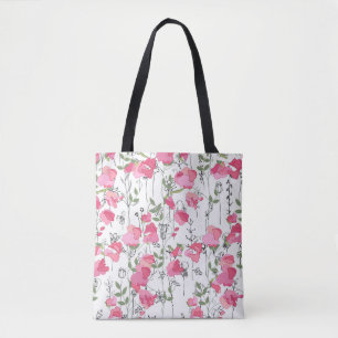 Seamless season pattern with sweet pea. Endless te Tote Bag