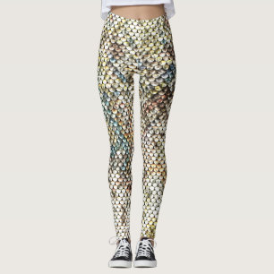 Seamless sequins texture: sparkling background. leggings