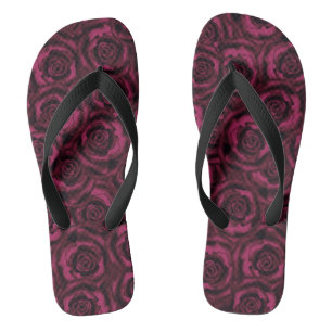 Seamless silk satin roses flowers floral beautiful flip flops