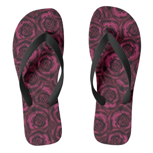 Seamless silk satin roses flowers floral beautiful flip flops (Footbed)