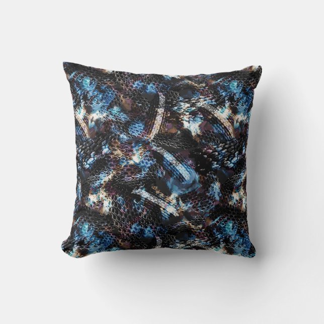 Seamless snake reptile lizard python skin leather cushion (Front)