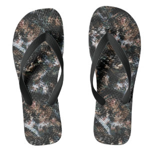 Seamless snake reptile lizard python skin leather flip flops