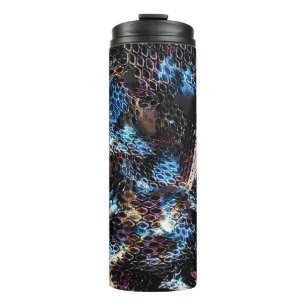 Seamless snake reptile lizard python skin leather thermal tumbler