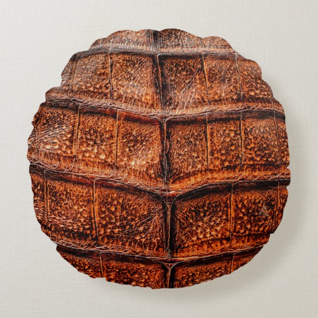 Seamless snake skin texture. Fashion tropical rept Round Cushion (Front)