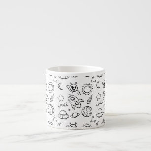 Seamless Space Doodle Pattern Espresso Cup