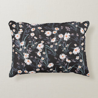 Seamless spring floral pattern with daisies decorative cushion