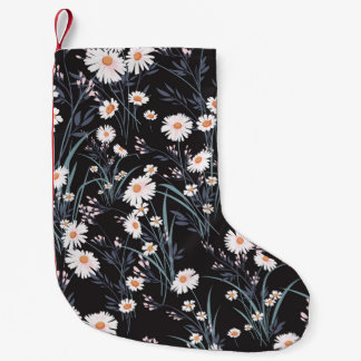 Seamless spring floral pattern with daisies small christmas stocking