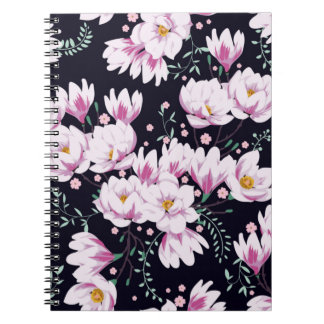 Seamless spring pattern with magnolias. notebook