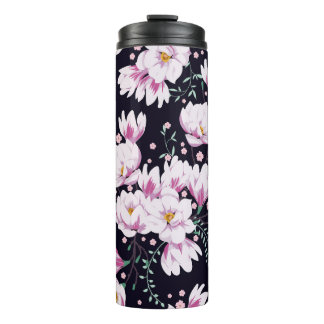 Seamless spring pattern with magnolias. thermal tumbler