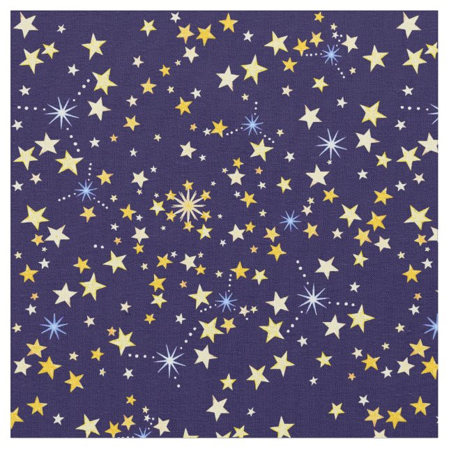 Seamless stars pattern Europe magic galaxy symbol Fabric (Close Up)