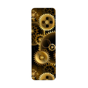 Seamless Steampunk Brass Gears
