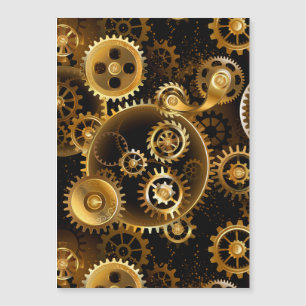Seamless Steampunk Brass Gears
