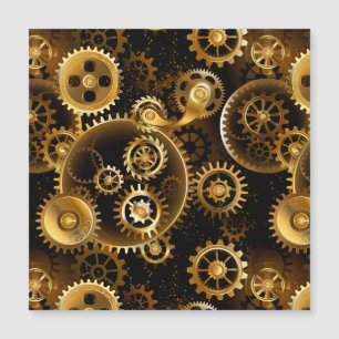 Seamless Steampunk Brass Gears