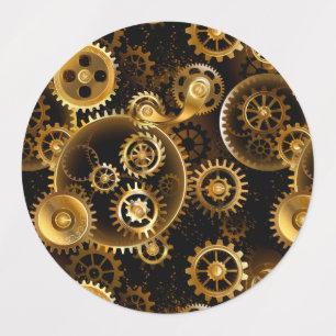 Seamless Steampunk Brass Gears