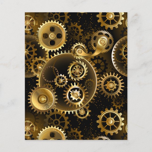 Seamless Steampunk Brass Gears (Front)