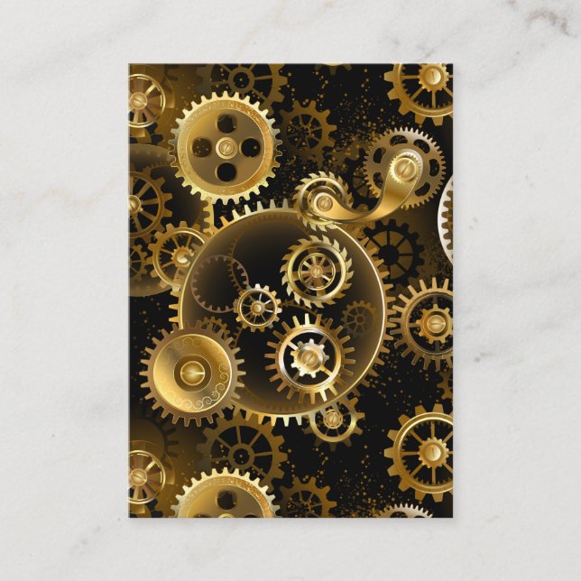 Seamless Steampunk Brass Gears Advice Card (Front)