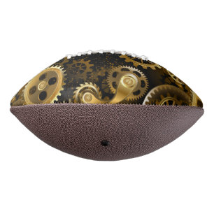 Seamless Steampunk Brass Gears American Football