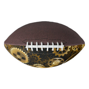 Seamless Steampunk Brass Gears American Football