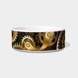 Seamless Steampunk Brass Gears Bowl