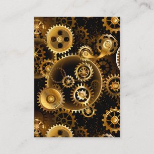 Seamless Steampunk Brass Gears Calling Card