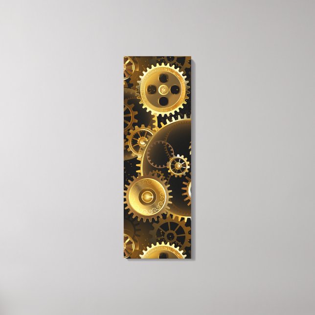 Seamless Steampunk Brass Gears Canvas Print (Front)