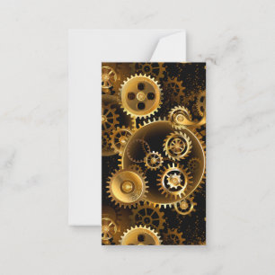 Seamless Steampunk Brass Gears Card