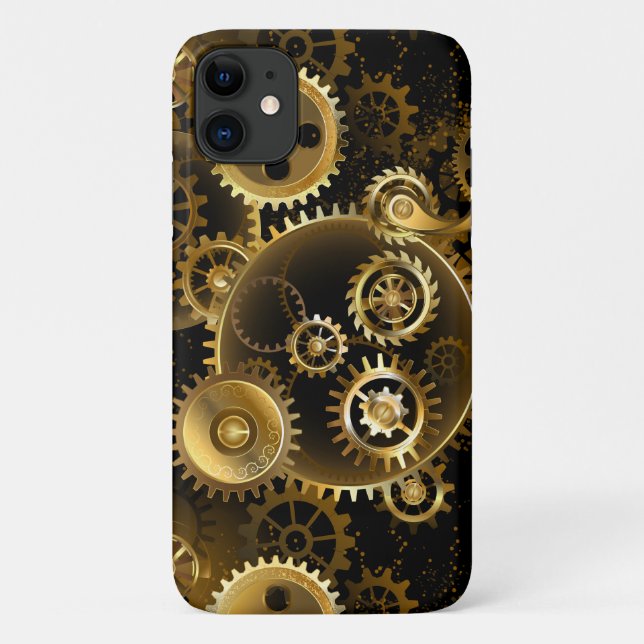 Seamless Steampunk Brass Gears Case-Mate iPhone Case (Back)