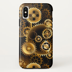Seamless Steampunk Brass Gears iPhone X Case