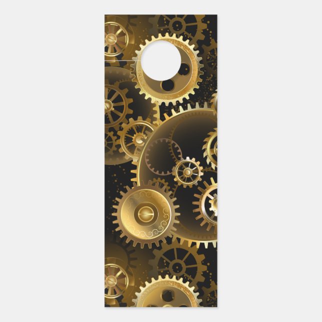 Seamless Steampunk Brass Gears Door Hanger (Front)