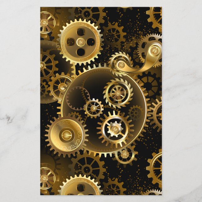 Seamless Steampunk Brass Gears Flyer (Front)