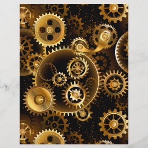 Seamless Steampunk Brass Gears Flyer