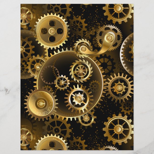 Seamless Steampunk Brass Gears Flyer (Front)