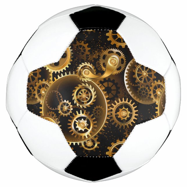 Seamless Steampunk Brass Gears Football (Front)