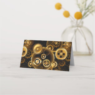 Seamless Steampunk Brass Gears Loyalty Card