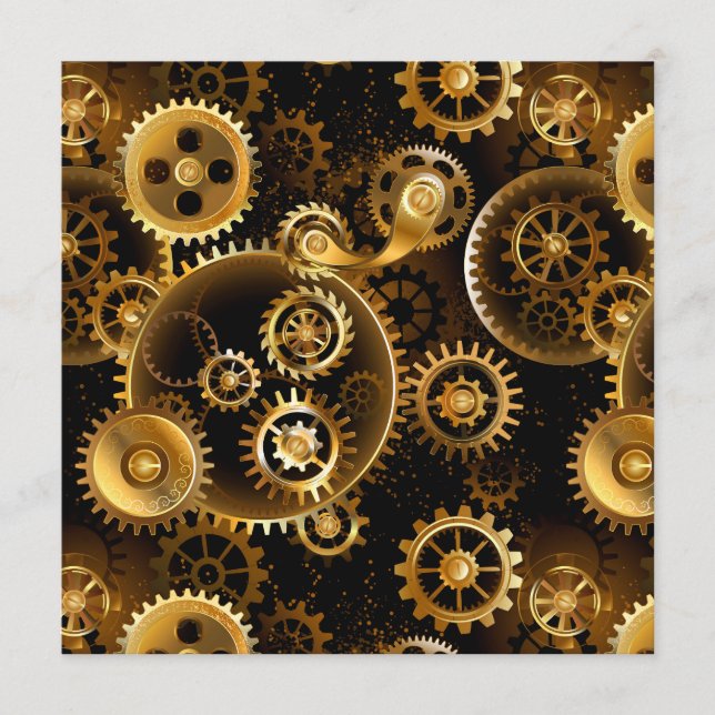 Seamless Steampunk Brass Gears Menu (Front)