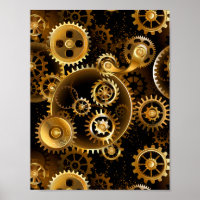 Seamless Steampunk Brass Gears