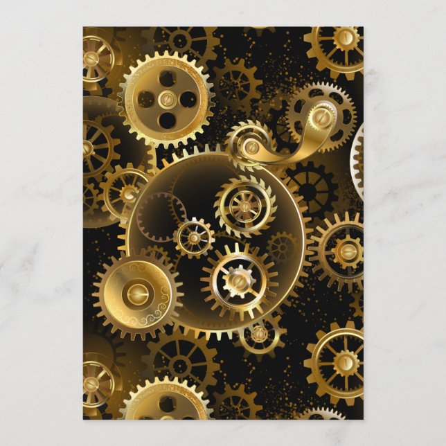 Seamless Steampunk Brass Gears Programme (Front)