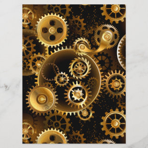 Seamless Steampunk Brass Gears Programme