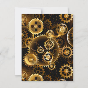 Seamless Steampunk Brass Gears Save The Date
